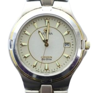 ジャンク品 ATESSA アテッサ E110-K16580 腕時計 ウォッチ ソーラー カレンダー付き