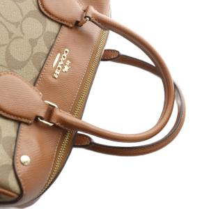 COACH F36187 ハンドバッグ ミニボストン ロゴ PVC レザー 茶 ブラウン GY18 /MQ