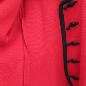 YVES SAINT LAURENT セットアップ 上下 ノーカラージャケット ミドル丈 タイトスカート ミモレ丈 M 赤 レッド 黒 ブラック