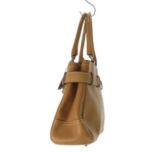 COACH ハンドバッグ レザー 革 タッセル チャーム シルバー金具 茶 ブラウン F08A70 /AO12 GY42