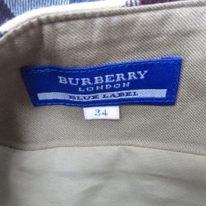 BURBERRY BLUE LABEL フレアスカート ひざ丈 チェック柄 リボン マルチカラー 34 S ブラウン /SY5 GY18