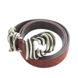 BALICES 00S5CQ ベルト バックル 牛革 レザー シルバー金具 80/32 茶色 ブラウン