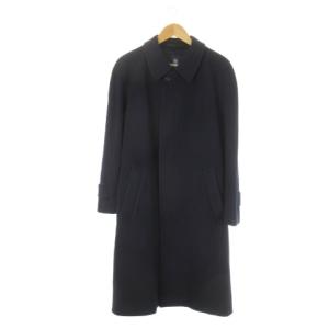 ステンカラーコート カシミヤ ロング丈 比翼 紺 ネイビー /CK2 GY13