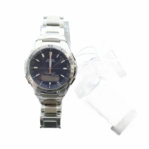 CASIO ジャンク品 WVA-M640 腕時計 ウォッチ ソーラー ロゴ シルバー色 GY18 /MQ