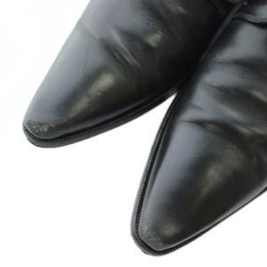DOLCE&GABBANA ビジネスシューズ ドレス 革靴 レザー ポインテッドトゥ レースアップ 5.5 24.5cm 黒 ブラック