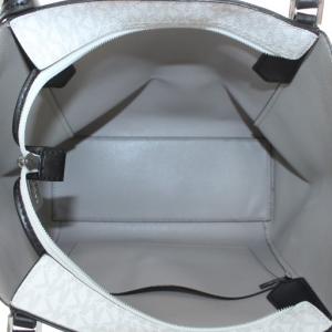 MICHAEL KORS トートバッグ ワンショルダー PVC レザー MKシグネチャー スモール ロゴ シルバー金具 白 ホワイト