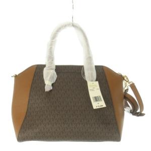 MICHAEL KORS トートバッグ サッチェル 2way ショルダーバッグ レザー 革 MKロゴ モノグラム 茶 ブラウン /CK17