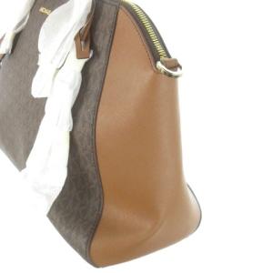 MICHAEL KORS トートバッグ サッチェル 2way ショルダーバッグ レザー 革 MKロゴ モノグラム 茶 ブラウン /CK17