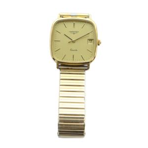 Longines ジャンク品 腕時計 ウォッチ クォーツ カレンダー付き スクエア ロゴ ゴールド色 GY18 /MQ