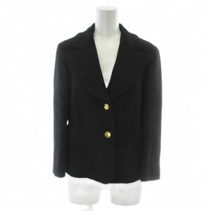 テーラードジャケット ウール 40 ブラック 金色ボタン 621196