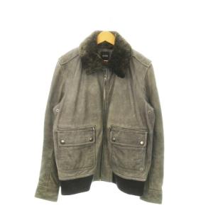 フライトジャケット スエードブルゾン 羊革 ダブルジップ ミリタリー グレー /MN22 GY18
