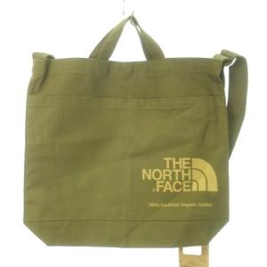 オーガニックコットンショルダーバッグ トート キャンバス ロゴプリント 38×42×10cm MM ミリタリーオリーブ