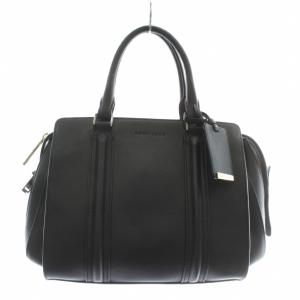 ハンドバッグ 小牛皮 レザー ロゴ 型押し 黒 ブラック /XZ GY18