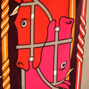 HERMES QUADRIGE カレ 90 大判 スカーフ シルク ピンク