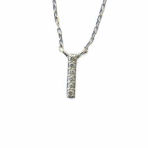 レイヤーダイヤモンドバー ネックレス アクセサリー ペンダント ロゴ K10 シルバー色 GY17 /MQ