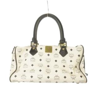 ボストンバッグ ハンドバッグ レザー ロゴ 総柄 白 ホワイト /MN14 GY18
