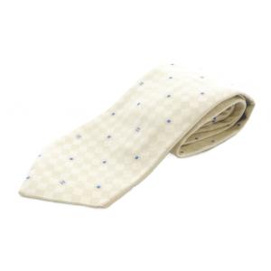 ネクタイ 総柄 ココマーク シルク アイボリー /SR GY17 OH