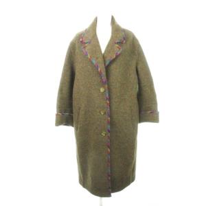 チェスターコート ウール ミックスカラー 大きいサイズ 44 XXL 緑 グリーン /AH19 GY18