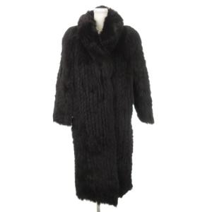 銀サガ ファーコート フォックス 11 ブラック