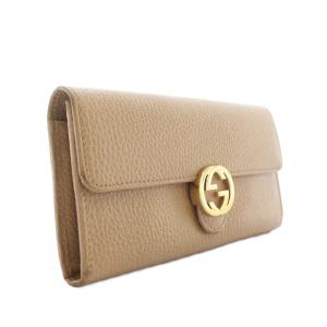 GUCCI 長財布 二つ折り インターロッキングG  ベージュ 615524 525040