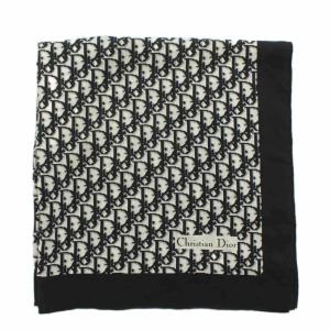 Christian Dior スカーフ シルク トロッター柄 ブラック
