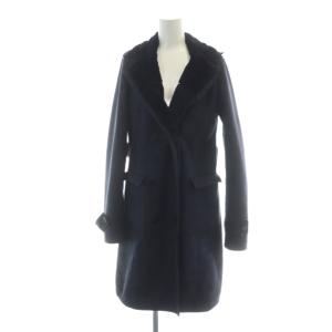 チェスターコート 長袖 総裏地 ダブル ロング 40 M 紺 ネイビー GY17 /MQ