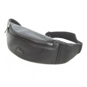 ショルダーバッグ ボディバッグ レザー 本革 黒 ブラック ロゴ /AO30 GY18