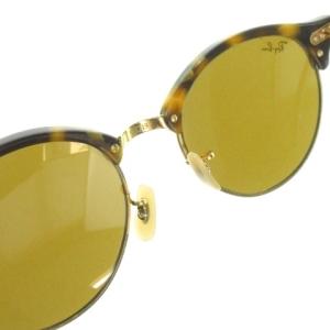 Ray-Ban ラウンド サングラス 51 19 145 ブラウン ゴールドカラー 金色 ロゴ RB4246 /MN3