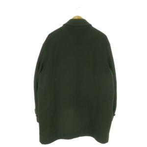 BURBERRY LONDON ステンカラーコート ジップアップ カシミヤ混 無地 52 XL 緑 グリーン /AO9 GY17