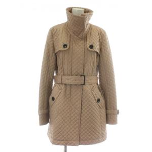 中綿コート アウター キルティング ミドル スタンドカラー 裏地ノバチェック ジップアップ ベルト付き