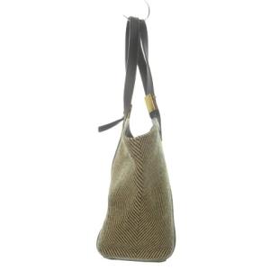 GIANNI CHIARIN ハンドバッグ レザー ツイード 茶 ブラウン 黒 ブラック /MN15 GY18