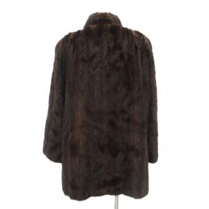 SAGA MINK 銀サガ ファーコート 15 毛皮 ミンクファー ミドル ハーフ丈 ダークブラウン 大きいサイズ /AE
