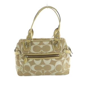 COACH ハンドバッグ レザー シグネチャー柄 ベージュ ゴールドカラー 13286 /MI GY18