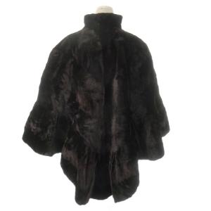 BALMAIN PIERRE BALMAIN ジャケット ファーポンチョ シェアードミンク ブラウン