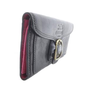 COACH 二つ折り長財布 レザー ロゴ バックル 黒 ブラック /SR GY18