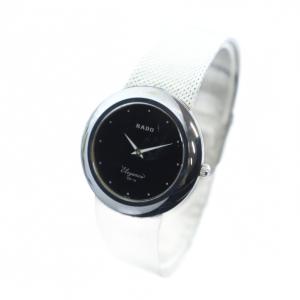 RADO エレガンス SR-A 腕時計 手巻き 黒文字盤 シルバーカラー