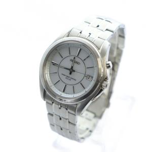 SEIKO 7B42-0AK0 腕時計 ウォッチ ソーラー 白文字盤 カレンダー付き デイト シルバー色 GY18