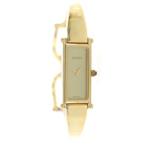 GUCCI ジャンク品 1500 腕時計 ウォッチ クォーツ スクエア ロゴ ゴールド色 GY18 /MQ OH