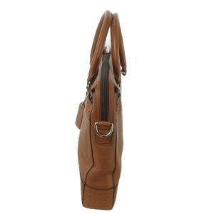 COACH ブリーフケース ビジネスバッグ レザー 革 シグネチャー ロゴチャーム 茶 ブラウン F70545 /AO9