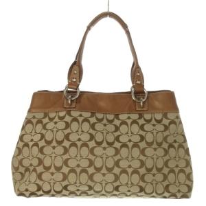 COACH トートバッグ キャンバス レザー シグネチャー ロゴ 茶 ブラウン F15534 /AO19 GY18