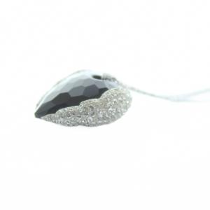 SWAROVSKI ネックレス クリスタル ラインストーン ペンダント チェーン 黒 ブラック シルバーカラー /KW GY11