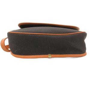 YVES SAINT LAURENT ヴィンテージ ショルダーバッグ レザー フラップ クロスボディ 斜めがけ 茶 ブラウン 黒 ブラック /JS