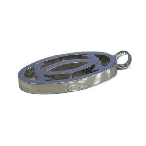 Cartier 2C ネックレス ロゴ ペンダント トップのみ シルバーカラー 銀色 /KW GY11