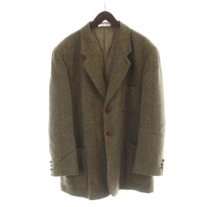 テーラードジャケット 長袖 総裏地 ロゴ シングル L 茶 ブラウン GY18 /MQ