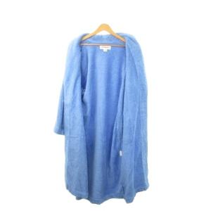 YVES SAINT LAURENT ルームウェア 部屋着 バスローブ ガウンコート ショールカラー トッパー パイル生地 ロゴ刺繍 リボンベルト