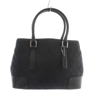 ハンドバッグ トート キャンバス レザー シグネチャー 総柄 黒 ブラック 6089 /XZ GY18