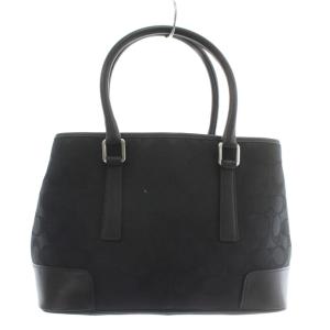 COACH ハンドバッグ トート キャンバス レザー シグネチャー 総柄 黒 ブラック 6089 /XZ GY18