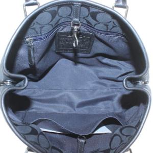 COACH ハンドバッグ トート キャンバス レザー シグネチャー 総柄 黒 ブラック 6089 /XZ GY18