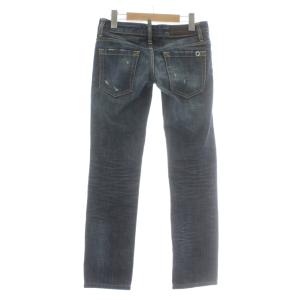 DSQUARED2 デニムパンツ ジーンズ スキニー スリム ダメージ加工 ボタンフライ 36 XS インディゴ 紺 ネイビー