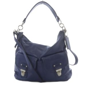 ハンドバッグ ワンハンドル ショルダーバッグ 2way 斜め掛け レザー ネイビー F23681 /YO2